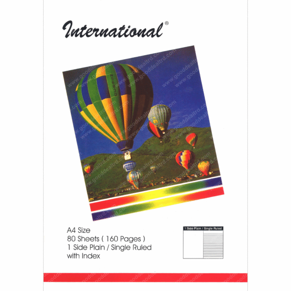 FIS A4 Size 80 Sheets 1 Side Plain Single Ruled FSEBA4PSLINT80