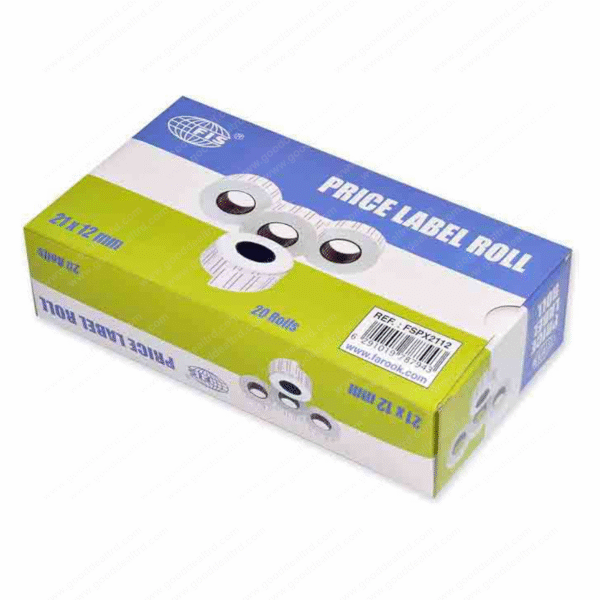FIS 2 Lines 700 Price Label Roll 21 mm x 12 Size FSPX2112 Box