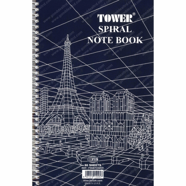 FIS Side Spiral Notepad 205 x 127mm FSNBTOWER