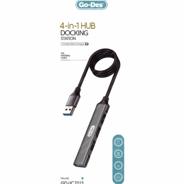 Go-Des GD-UC701S 4 in 1 HUB Docking Station