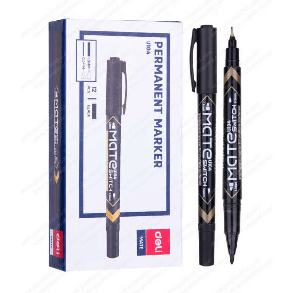 Deli EU10420 Twin Black Permanent Marker