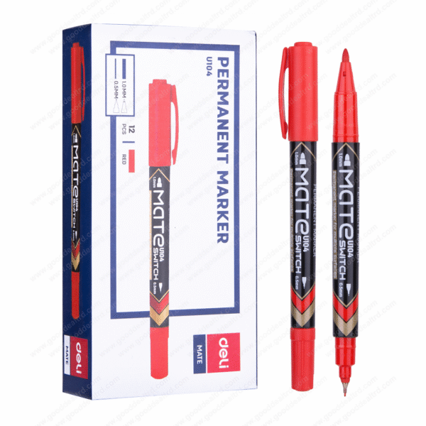 Deli EU10440 Twin Red Permanent Marker