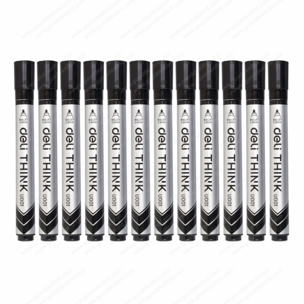 Deli Think EU00120 Bullet Black Whiteboard Marker