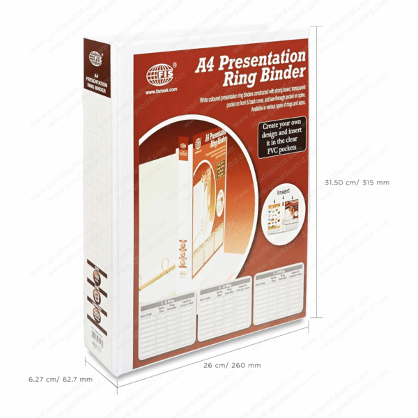 FIS 2D Ring Type 40mm Presentation Binder A4 Size FSBD240DPB