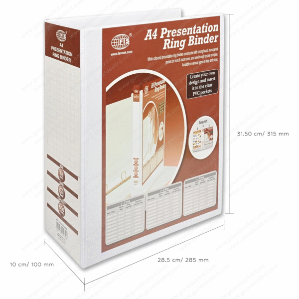 FIS 2D Ring Type 65mm Presentation Binder A4 Size FSBD265DPB