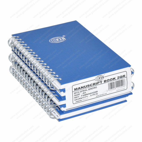 FIS A6 2Q Ruled Side Spiral FSMNA62QSB 5-Pcs