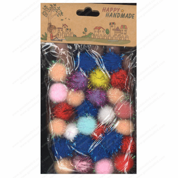 Glitter Pom Pom Balls Sparkle Balls - Assorted Color