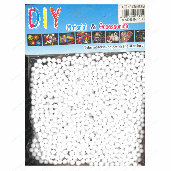 White Mini Craft Foam Particles Balls Decorative Slime Foam For Slime Arts Crafts SD1062-WE