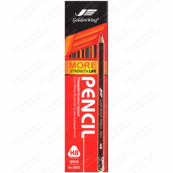 GoldenWing® HB Triangular Pencils with Eraser Tip (Box of 12 - No. 6803)