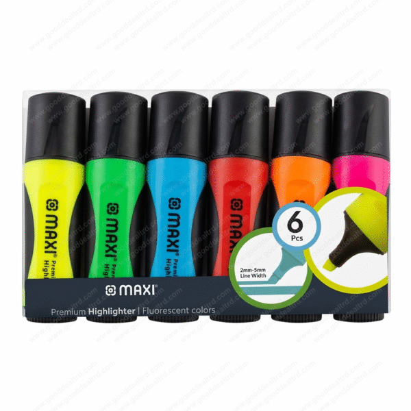 Maxi Premium Highlighter 6-Pcs/Pkt MX-50-6