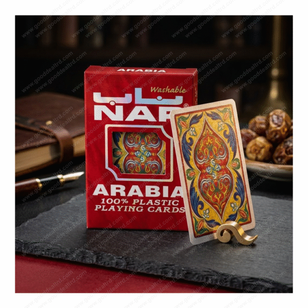 Arabia 100% Plastic Washable Playing Cards – Professional Deck with Intricate Back Design