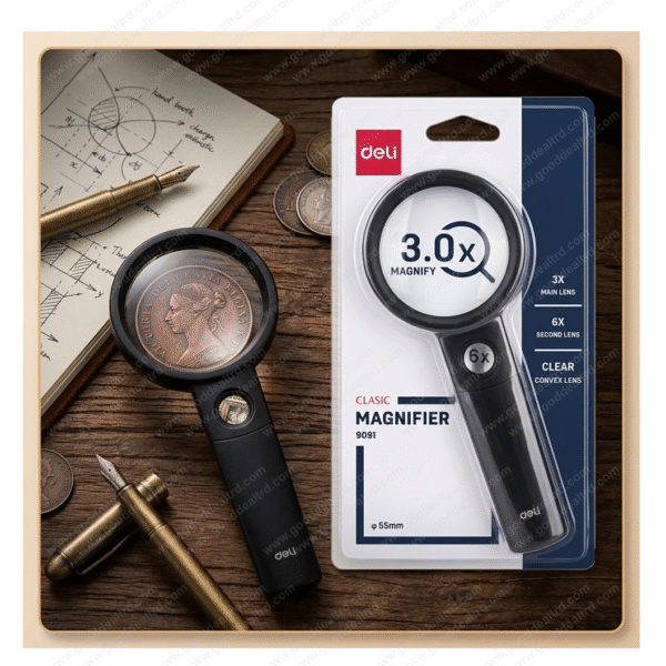 Deli 9091 Handheld Magnifying Glass (Ø55mm)